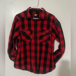 Ladies CAT Red and Black Buffalo print Plaid Shirt 
Large